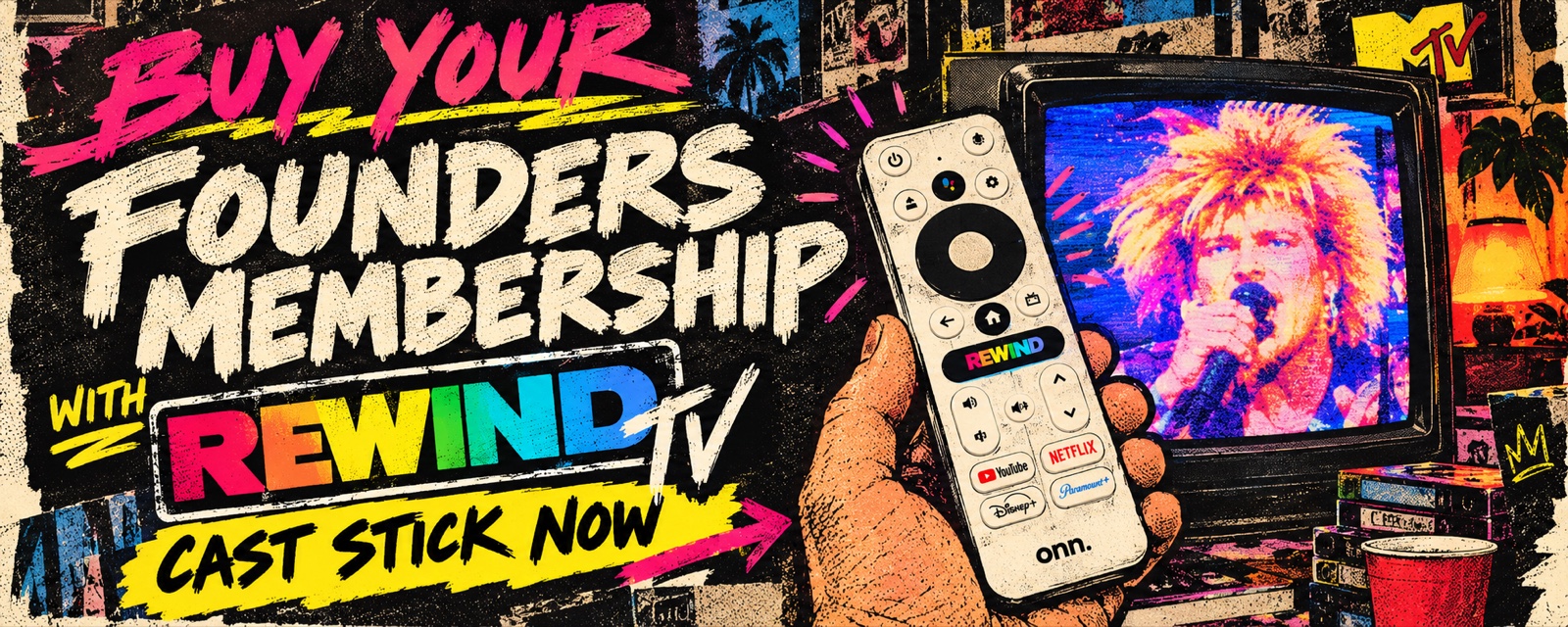 Buy your Founders Membership and get the REWIND TV Cast Stick now